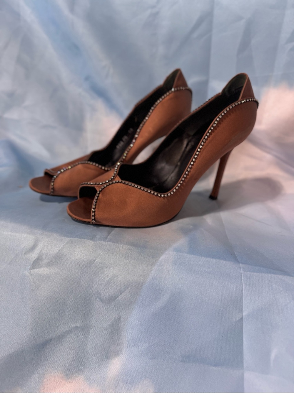 Classy & so so Sexy😍 Open-Toe High Heel Pumps Rhinestone Stud Trim
